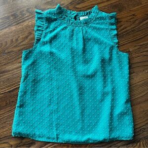 J. Crew Turquoise Ruffle Blouse